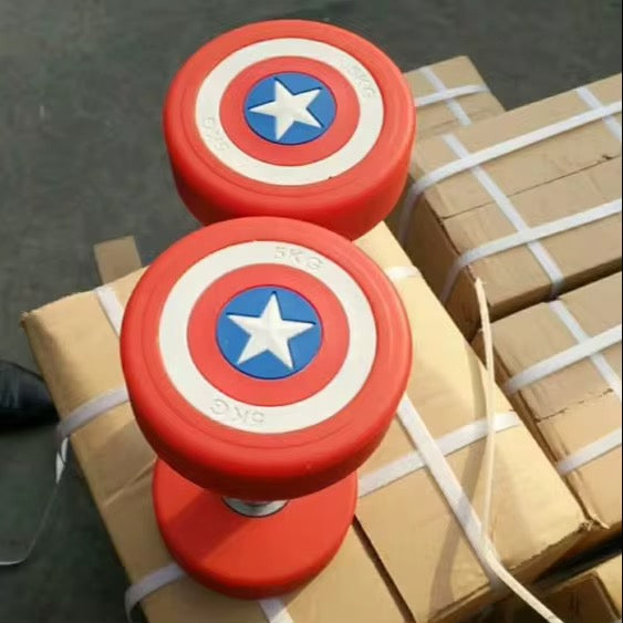 Serie manubri tondi con grafica capitan America
