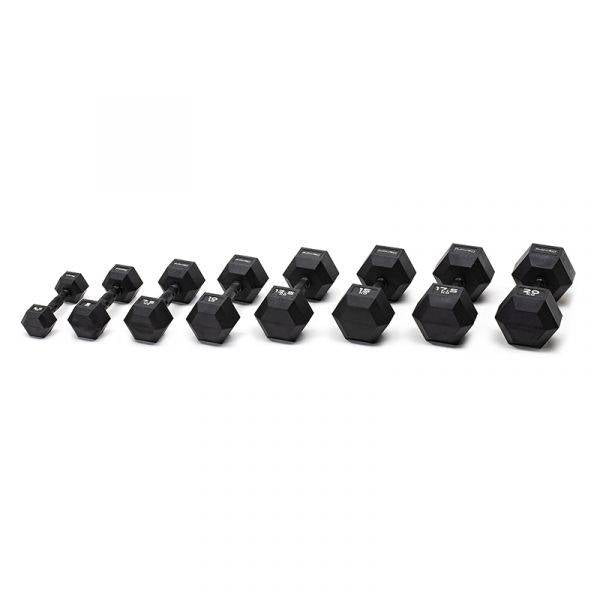 Serie manubri esagonali gommati da 2,5 a 20 kg