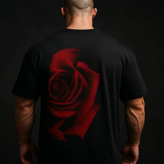 T-shirt oversize black Roses