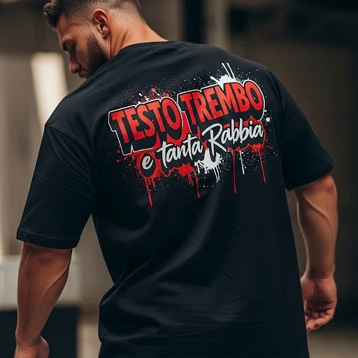 T-shirt Testo trembo e tanta Rabbia