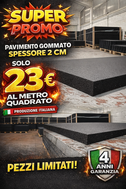 Mattonelle in gomma anti-trauma palestra, Crossfit, grana extrafine No odori