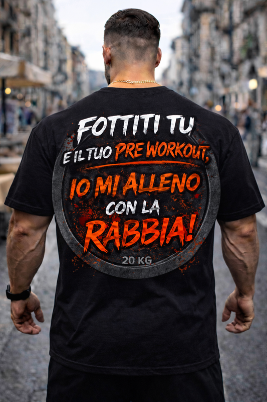 T-shirt/ Fottiti Tu e il tuo pre workout io mi alleno con la rabbia