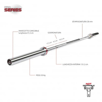 Bilanciere Olimpico 220 cm - carico max 320 kg - 20 kg