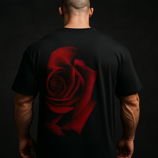 T-shirt oversize black Roses